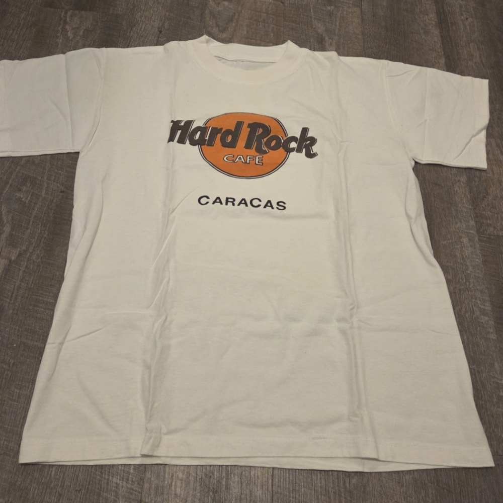 Vintage Hard Rock Cafe "Caracas" White T-shirt tee pre-owned Women's size Large